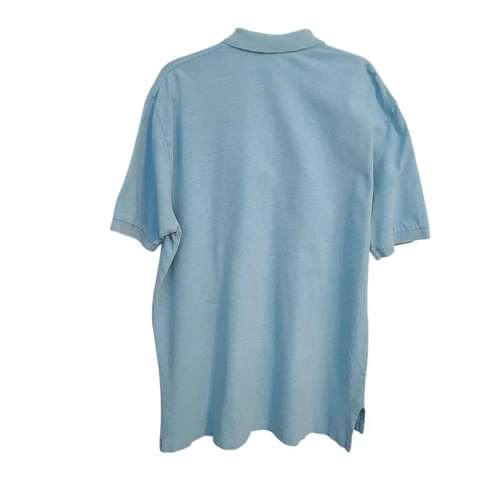 Polo Ralph Lauren Mens Polo Shirt XXL Icy Blue Pink Pony Logo Preppy 90s VTG Y2K - Picture 2 of 6